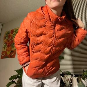 Burnt Orange Puffy Lightweight Jacket
